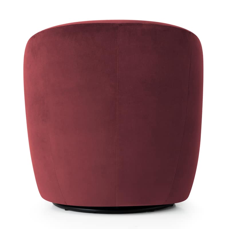 26.5" Wide Velvet Small Swivel Barrel Accent Chair