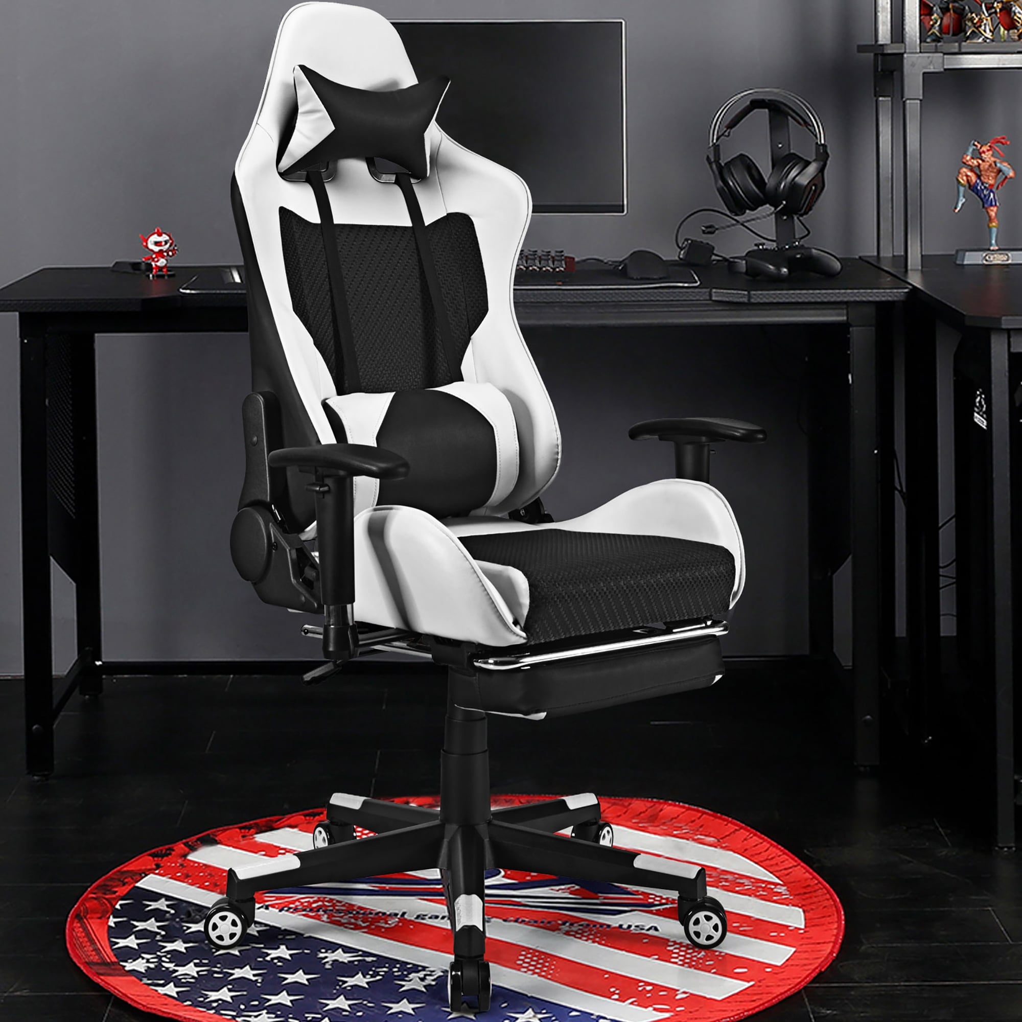 Office Gaming Chair Ergonomic Adjustable Chair Head and Lumbar Pillows - On  Sale - Bed Bath & Beyond - 38232771