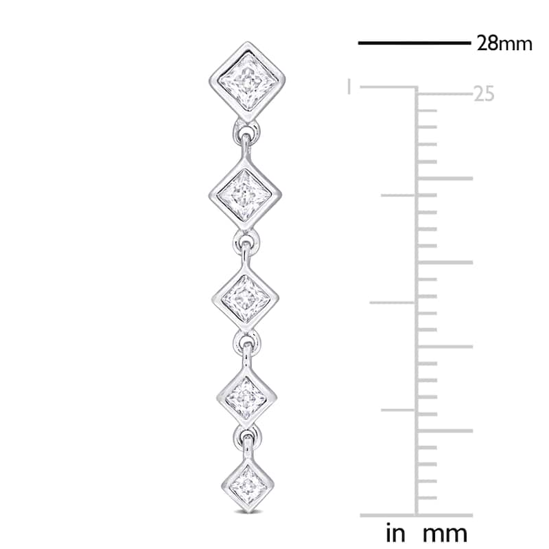 Miadora 5/8ct TGW Created Moissanite-White Fashion Post Earrings in Sterling Silver