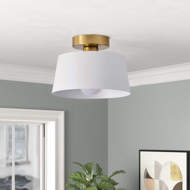 Farmhouse Semi Flush Mount Ceiling Light Fixture for Porch Hallway Passway