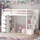 preview thumbnail 2 of 12, Modern Twin Size Loft Bed With 4 Storage Drawers,Shelves and Stairs,Solid Construction