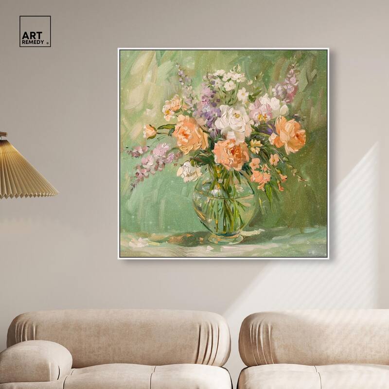 Vase and Greenery Canvas by Art Remedy