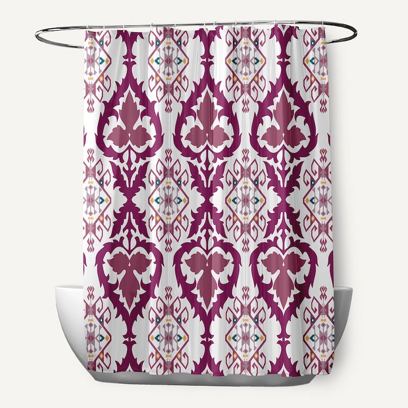 71 x 74-inch Bombay Geometric Print Shower Curtain - Purple