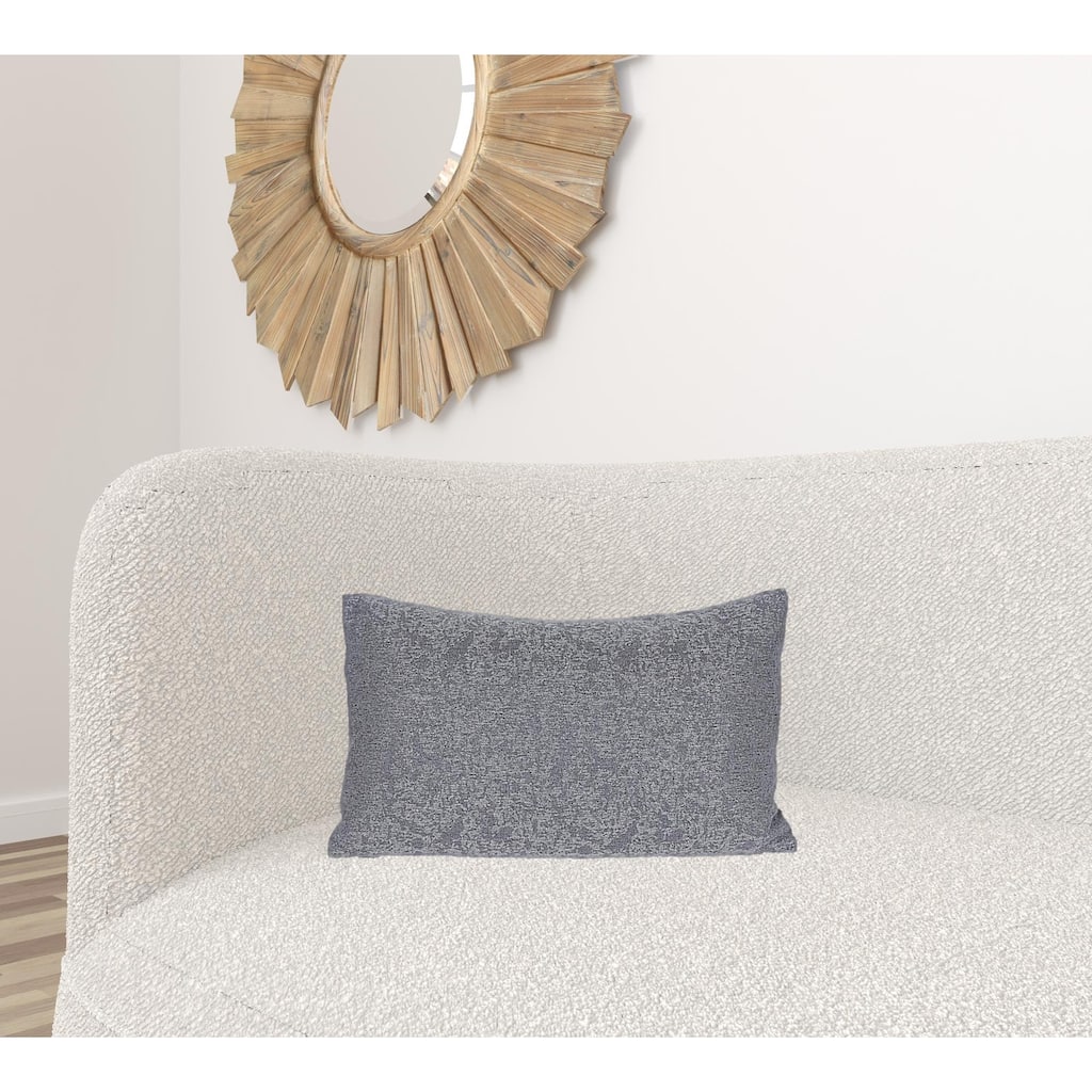 HomeRoots 13" X 21" Gray Polyester Zippered Pillow