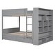 preview thumbnail 5 of 12, Full over Full Bunk Bed With 2 Drawers and Multi-layer Cabinet, Gray