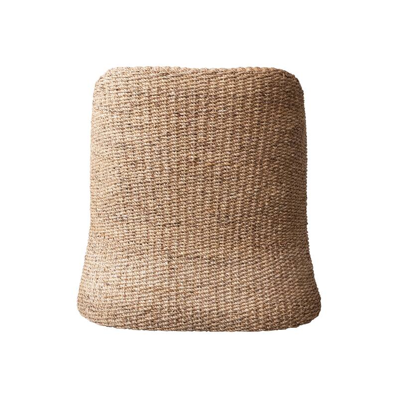 Woven Water Hyacinth and Acacia Wood Chair with Cushion - 31.5"L x 31.5"W x 34.3"H