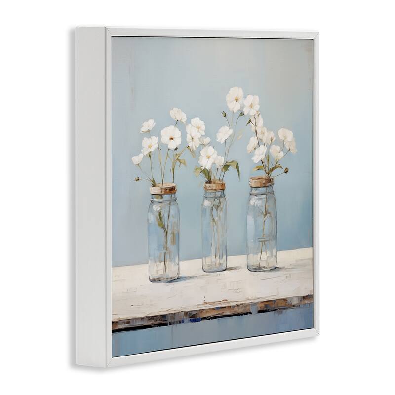 Stupell Country Jar Bouquet Trio Framed Giclee Art Design By Arlington Prints