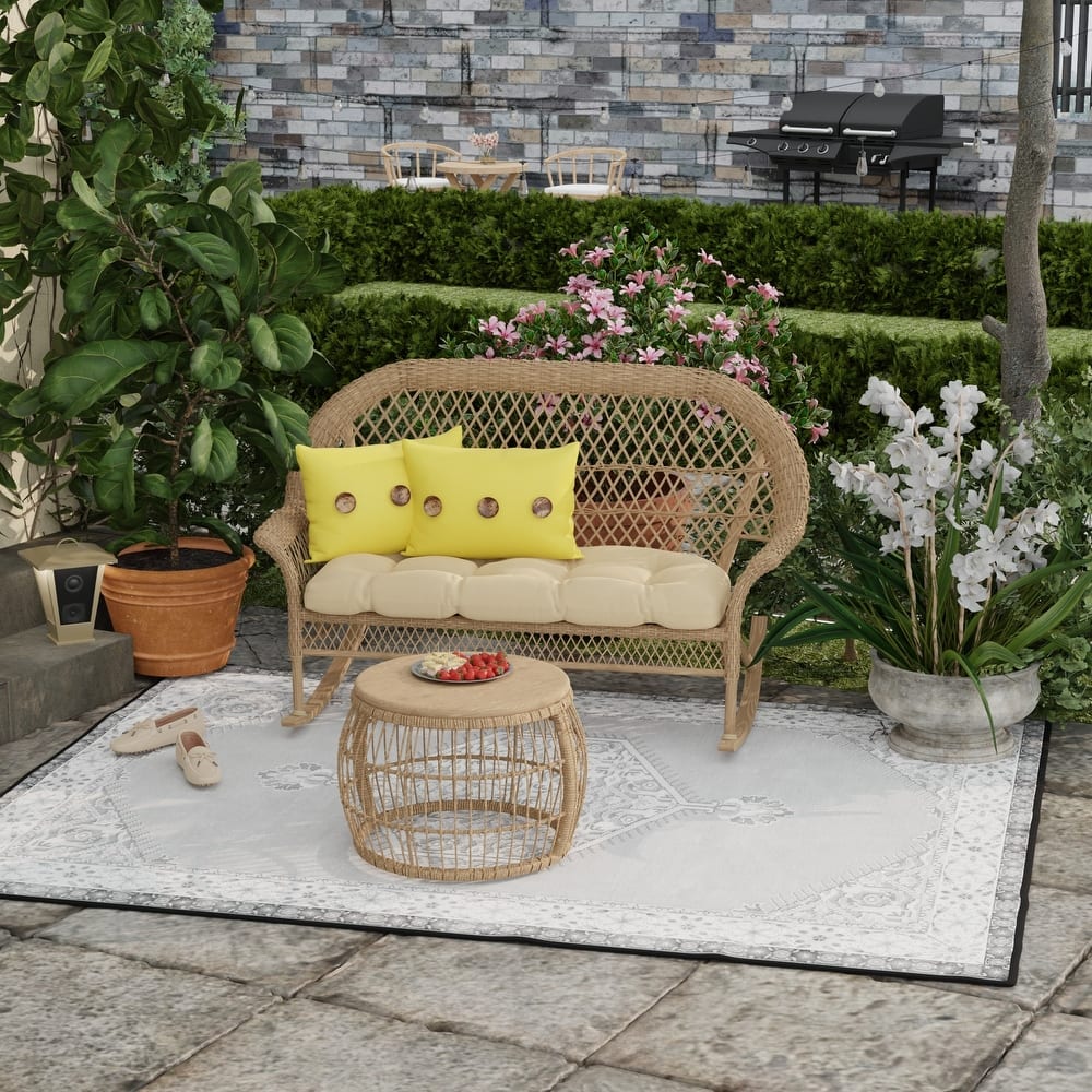 20" x 13" Outdoor Lumbar Pillow with Buttons - Set of 2 - 13'' L x 20'' W x 6'' H