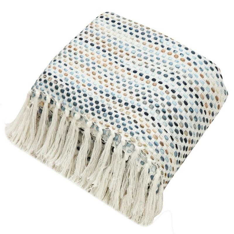Luxurious 100% Ringspun Cotton Throw Blanket Hand loom Stone Wash -(50' x 60')