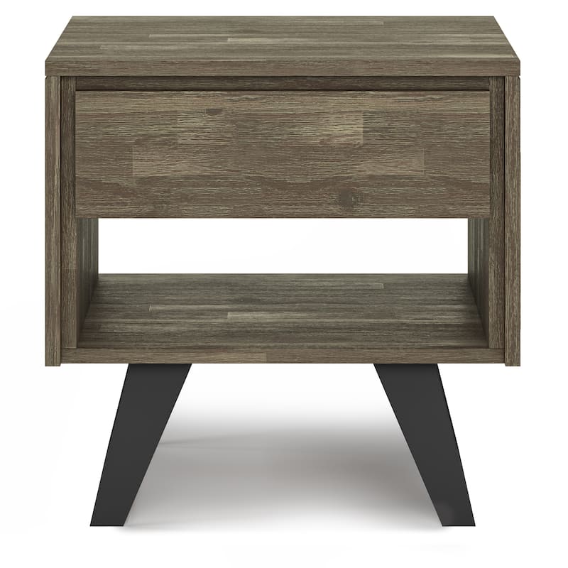 WYNDENHALL Mitchell SOLID WOOD / Metal 22 inch wide Square Modern Industrial End Table - 22 W x 22 D x 22 H