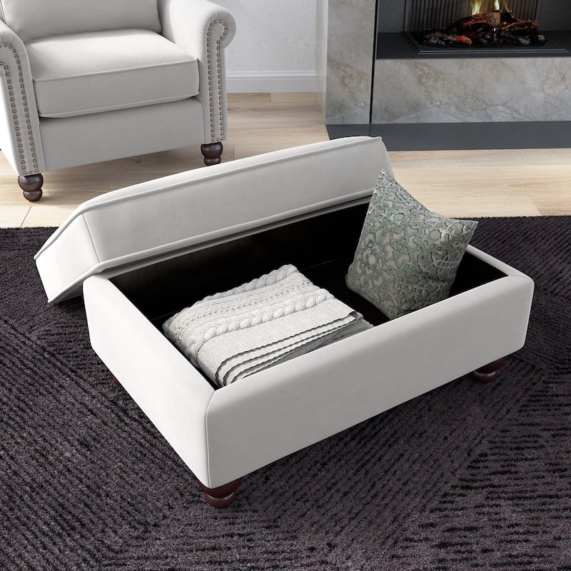 Bush Furniture Coventry Large Upholstered Storage Ottoman