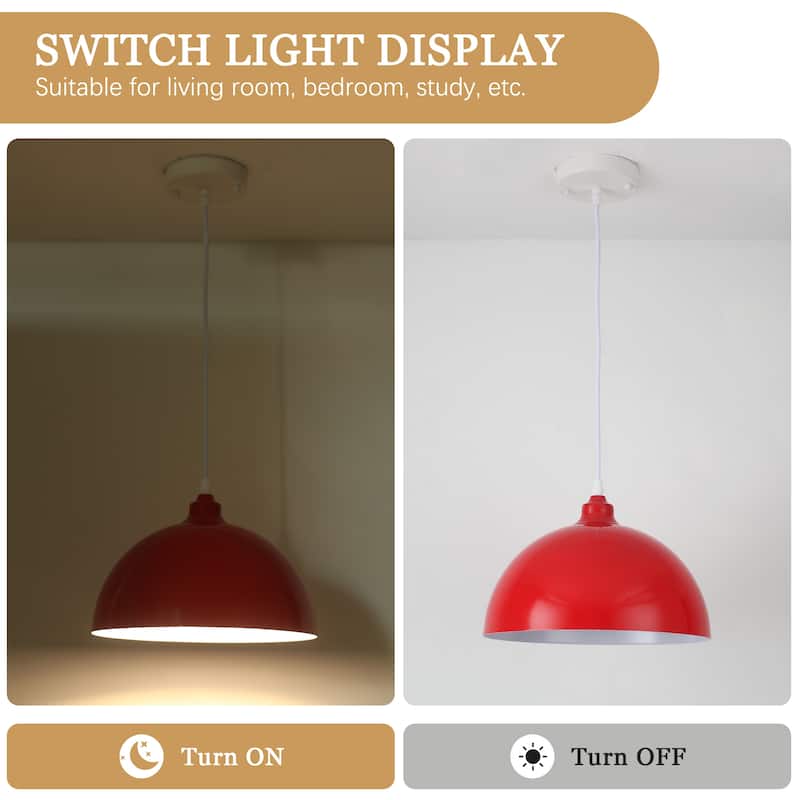 1 - Light 11.8" W Single Dome Pendant for Kitchen Island Dining Room (Set of 3) - W 11.81 in