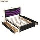 preview thumbnail 17 of 30, Queen Size Upholstered Storage Platform Bed with LED