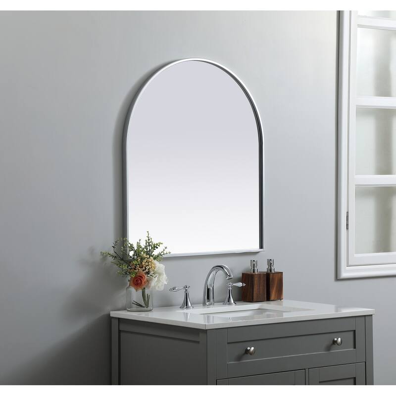 Indigo Home Metal Frame Arch Mirror 27x30 Inch