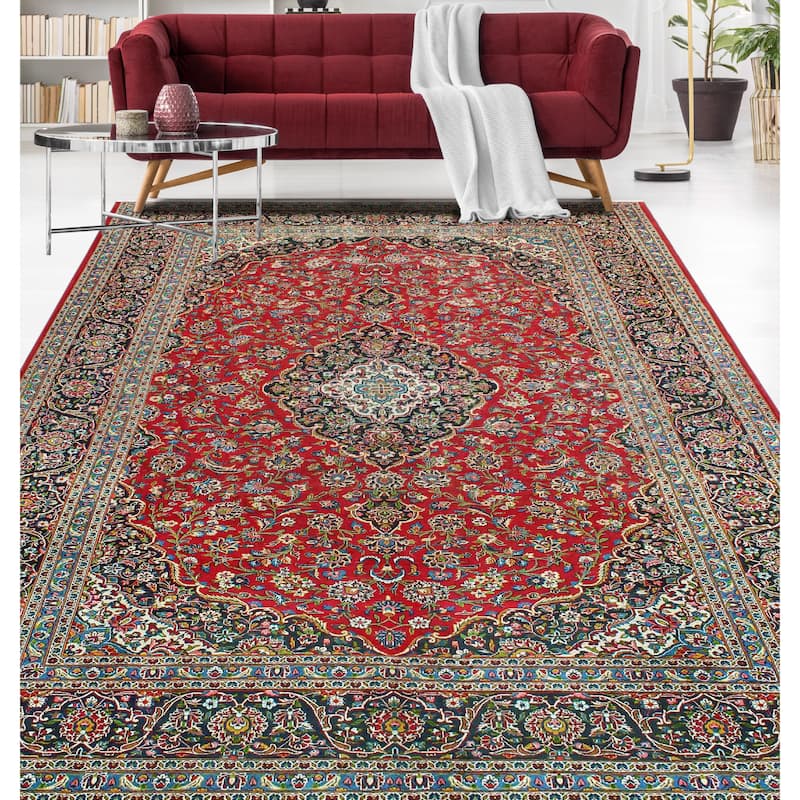 Vintage Distressed Andrew Red/Navy Rug - 9'3" x 12'5"