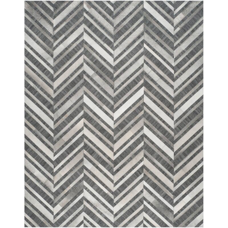 SAFAVIEH Handmade Studio Leather Pepper Modern Leather Rug