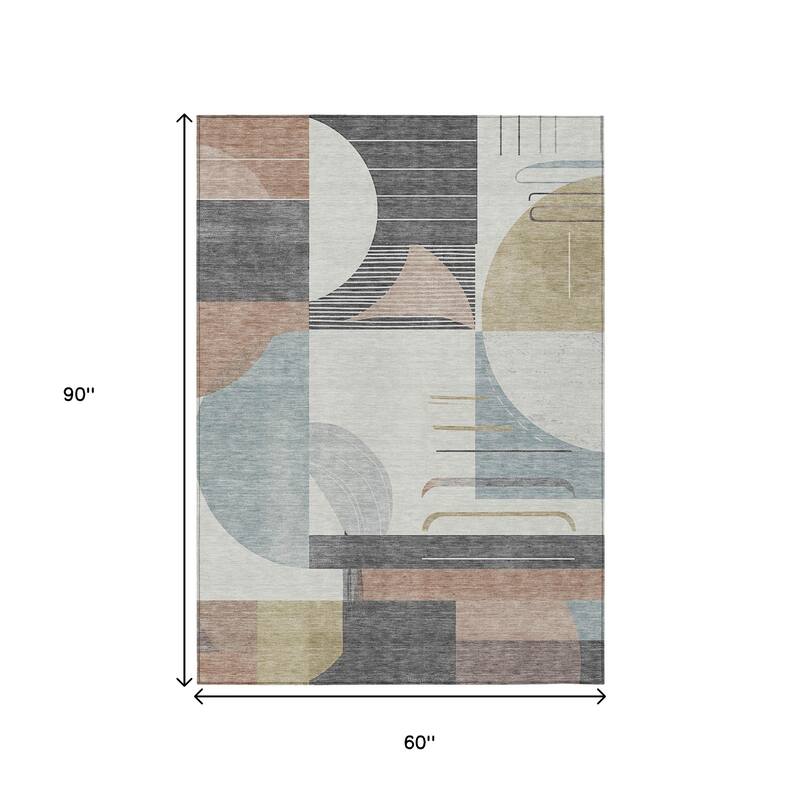 HomeRoots Geometric Modern Rectangle Outdoor Rug