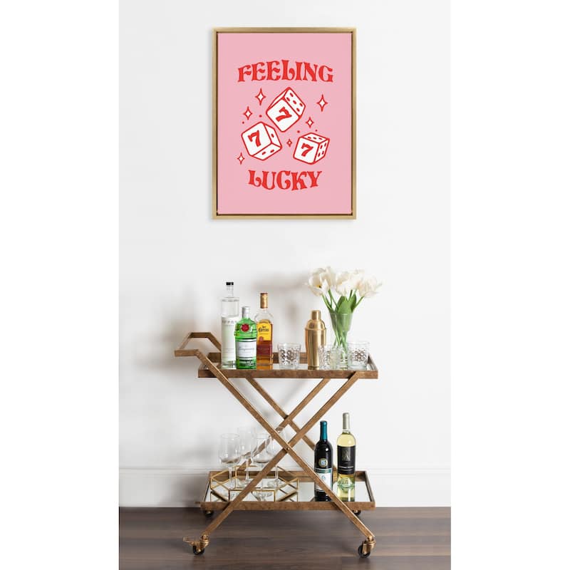 Kate and Laurel Sylvie Feeling Lucky Framed Canvas by Alli Standefer