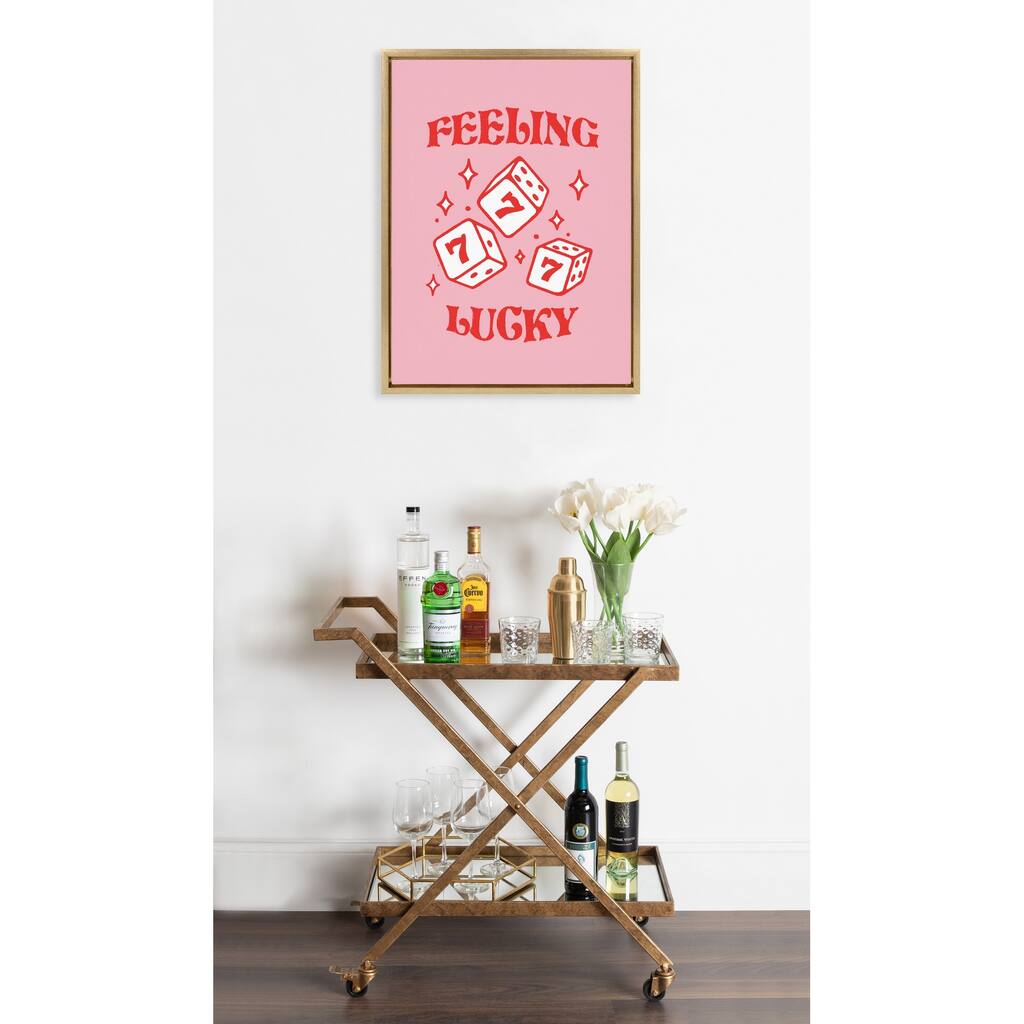 Kate and Laurel Sylvie Feeling Lucky Framed Canvas by Alli Standefer