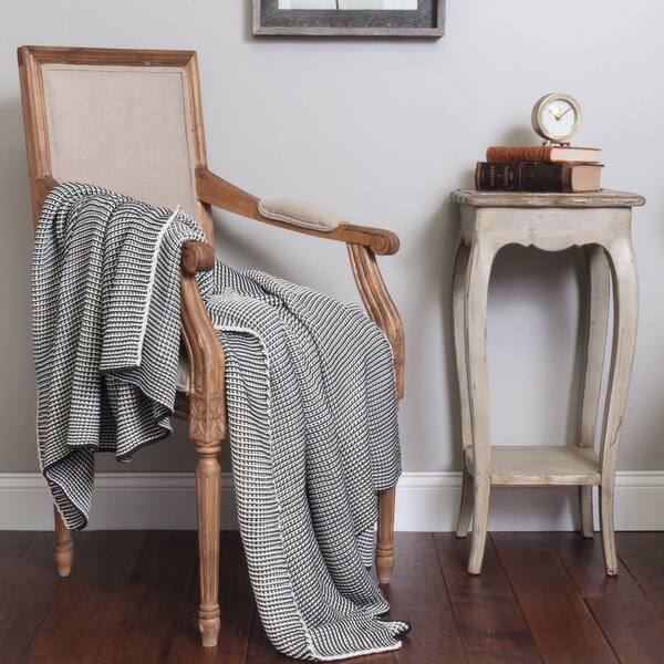 Casey Dark Grey Cotton Throw Blanket Bed Bath & Beyond 34199822