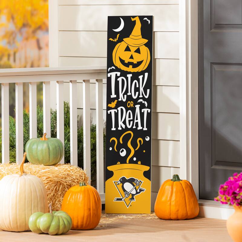 47" Double Sided Seasonal Porch Leaner, Pittsburgh Penguins - 47" x 11.25" - Halloween