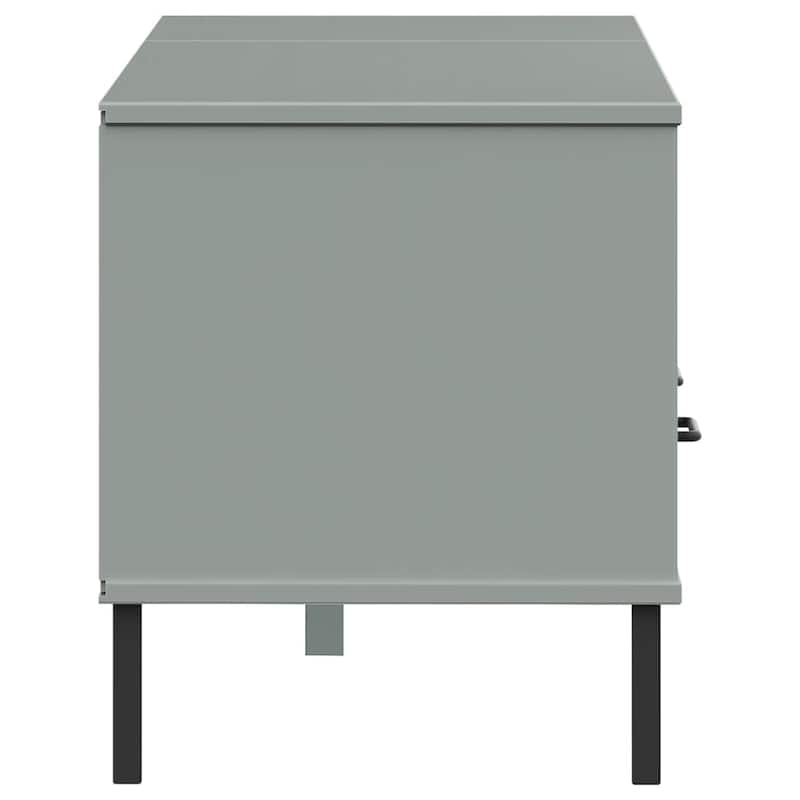 vidaXL TV Stand TV Console TV Console with Metal Legs Solid Wood Pine OSLO - 62.2" x 15.7" x 18.3"