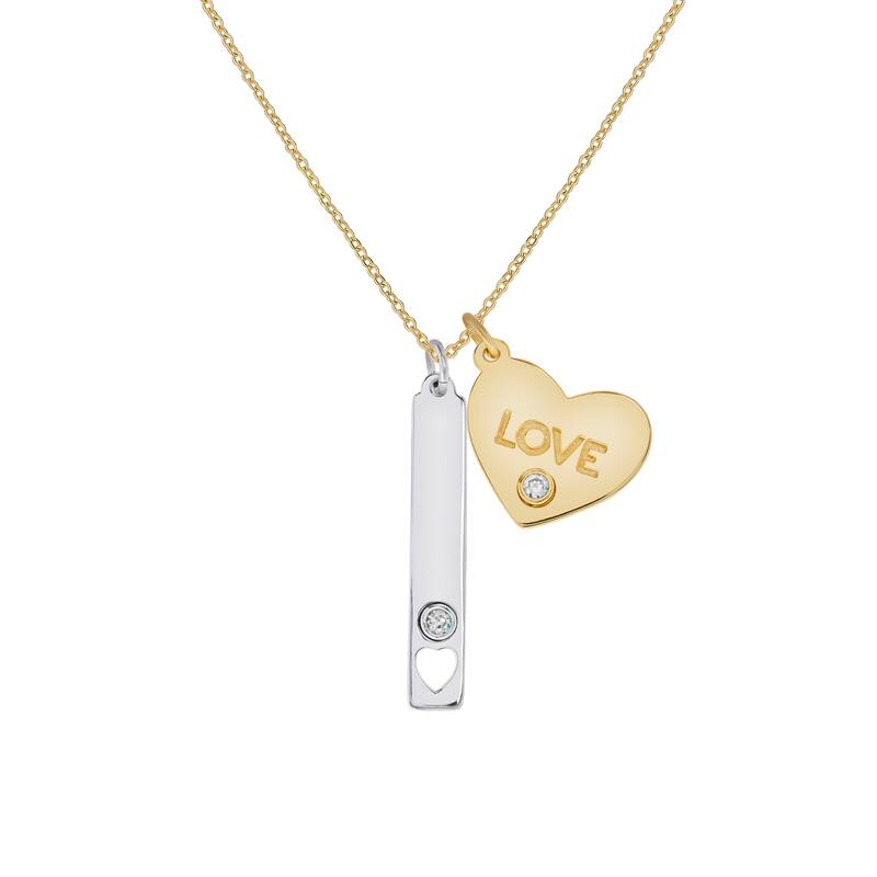 Victoria Townsend .925 Sterling Silver Mother Daughter Friend Dogtag Pendant