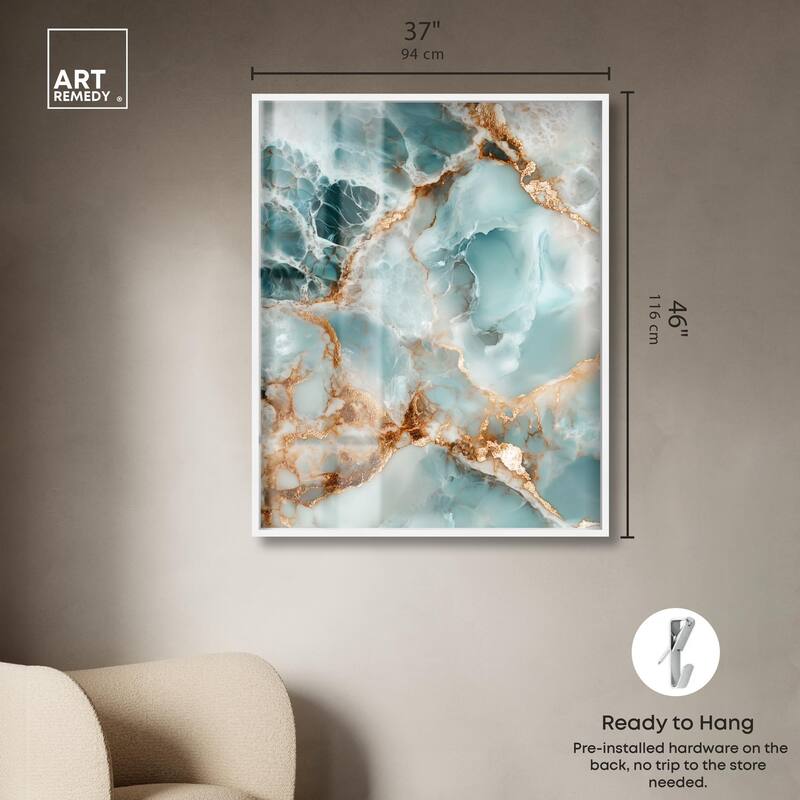 Teal Marble Majesty Shadowbox by Art Remedy