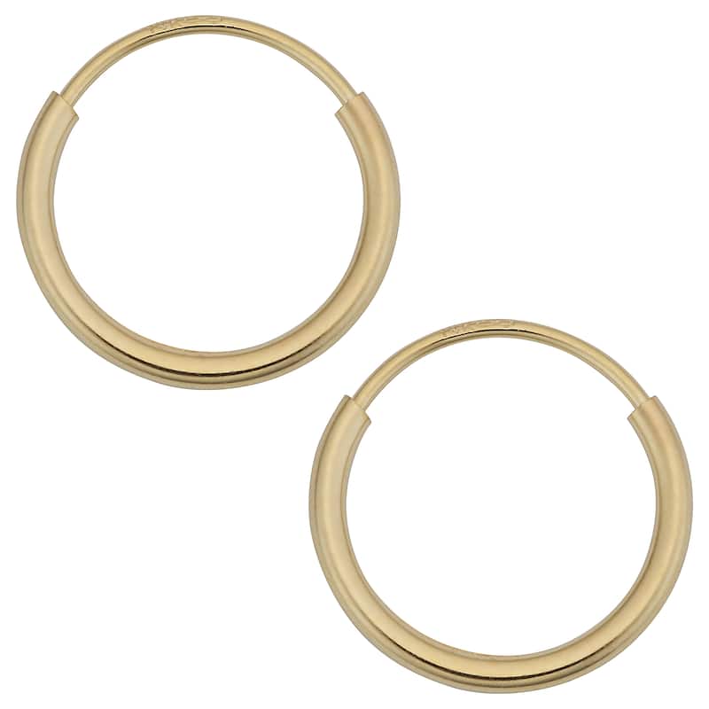 Joelle Collection 14K Yellow Gold Endless Hoops Earrings - 10mm