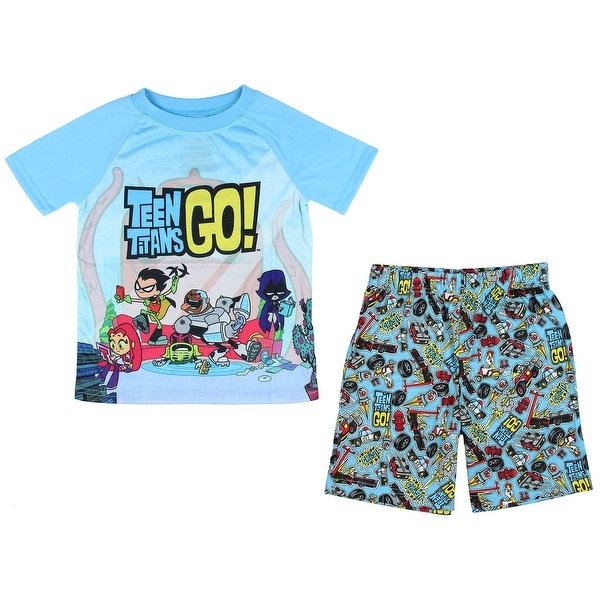 Teen Titans Go! Big Boys Chill 2 Piece Short Pajama Set. Opens flyout.