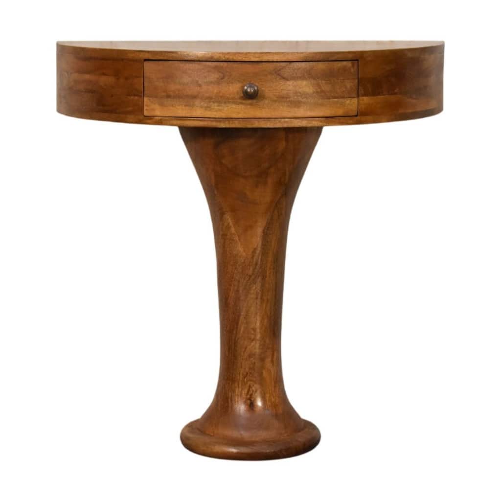 Artisan Furniture Solid Wood Amber Pedestal Console Table , Brown