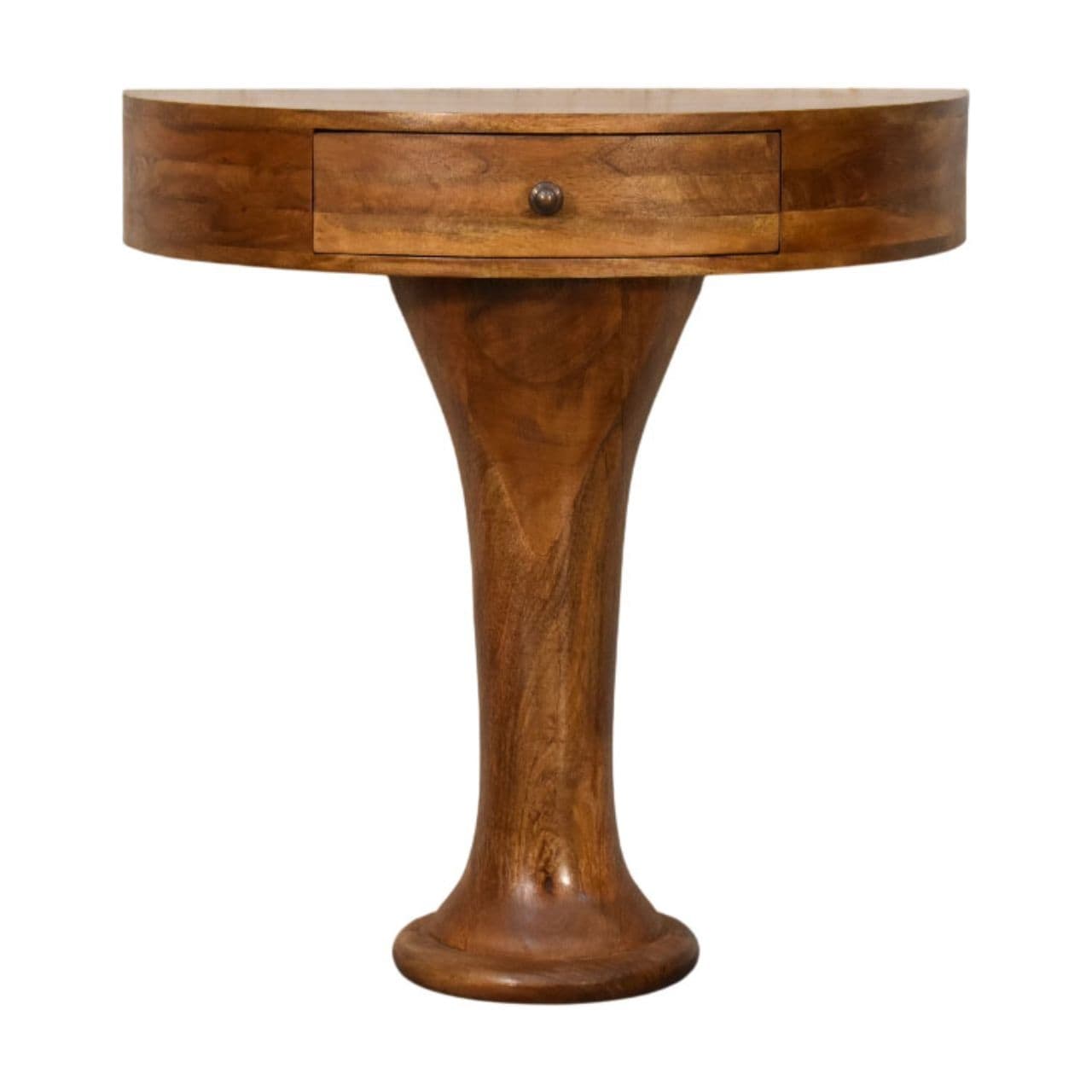 Artisan Furniture Solid Wood Amber Pedestal Console Table , Brown