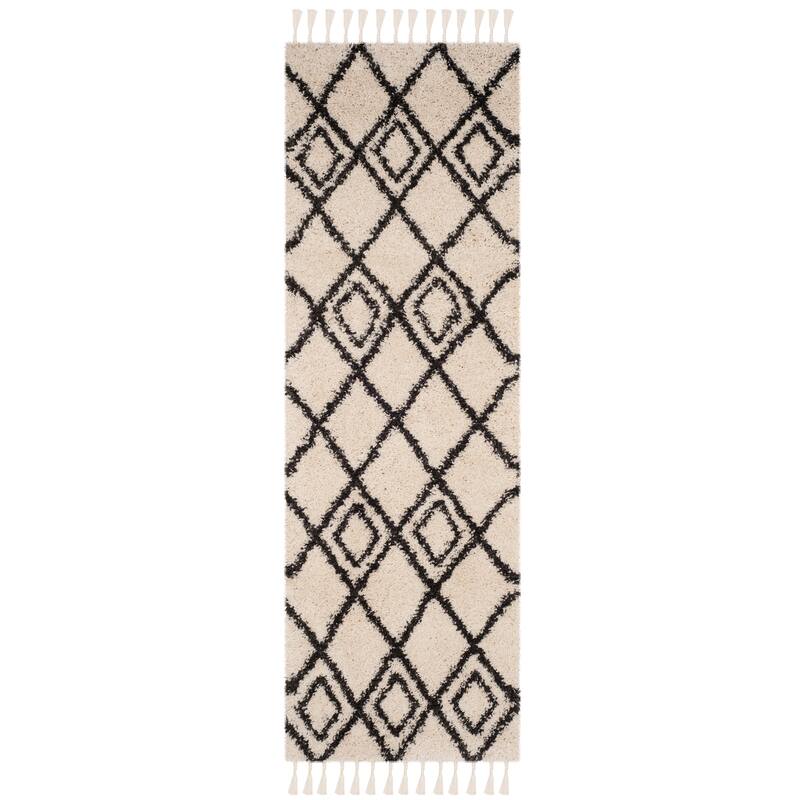 SAFAVIEH Moroccan Fringe Shag Geoff 2-inch Thick Rug