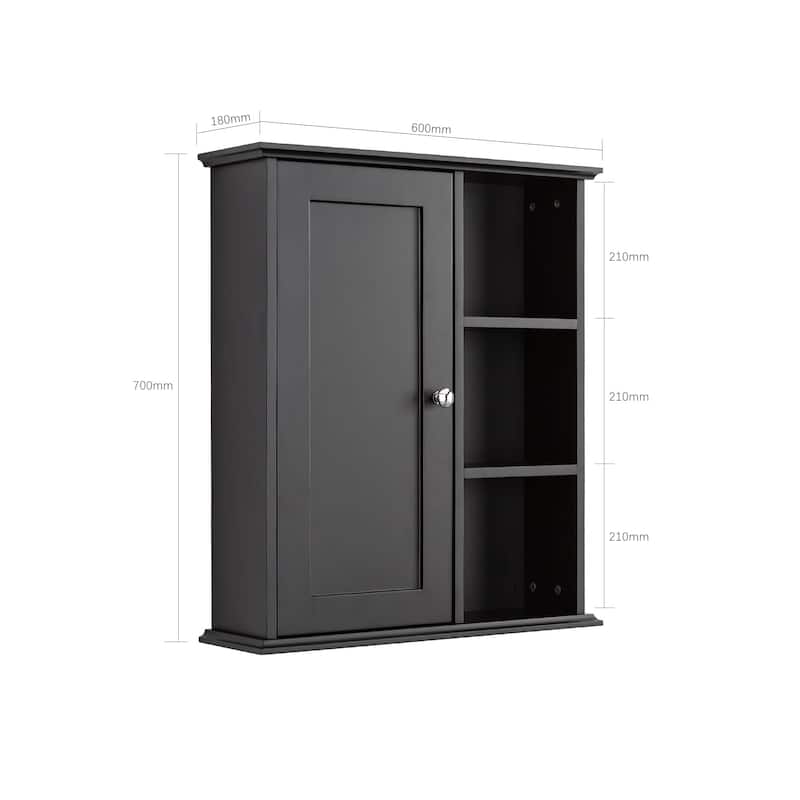 23.6" Grey Bathroom Wall Cabinet