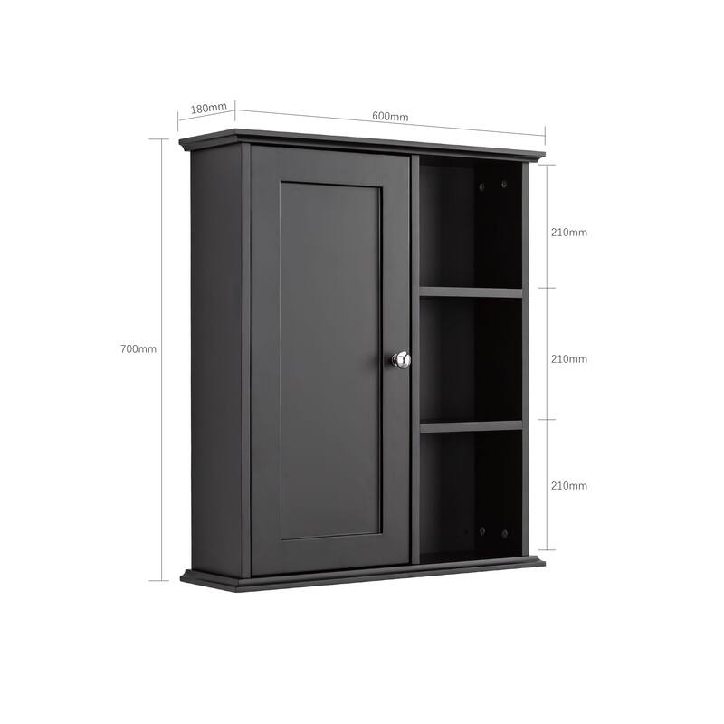 Bathroom Wall Cabinet with Soft-Closing Hinges, MDF Construction, and Versatile Storage for Home or Office Use