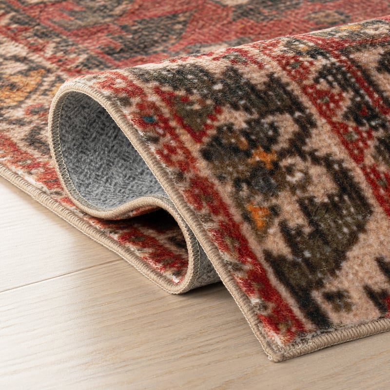 Nuloom Xavia Medallion Washable Area Rug