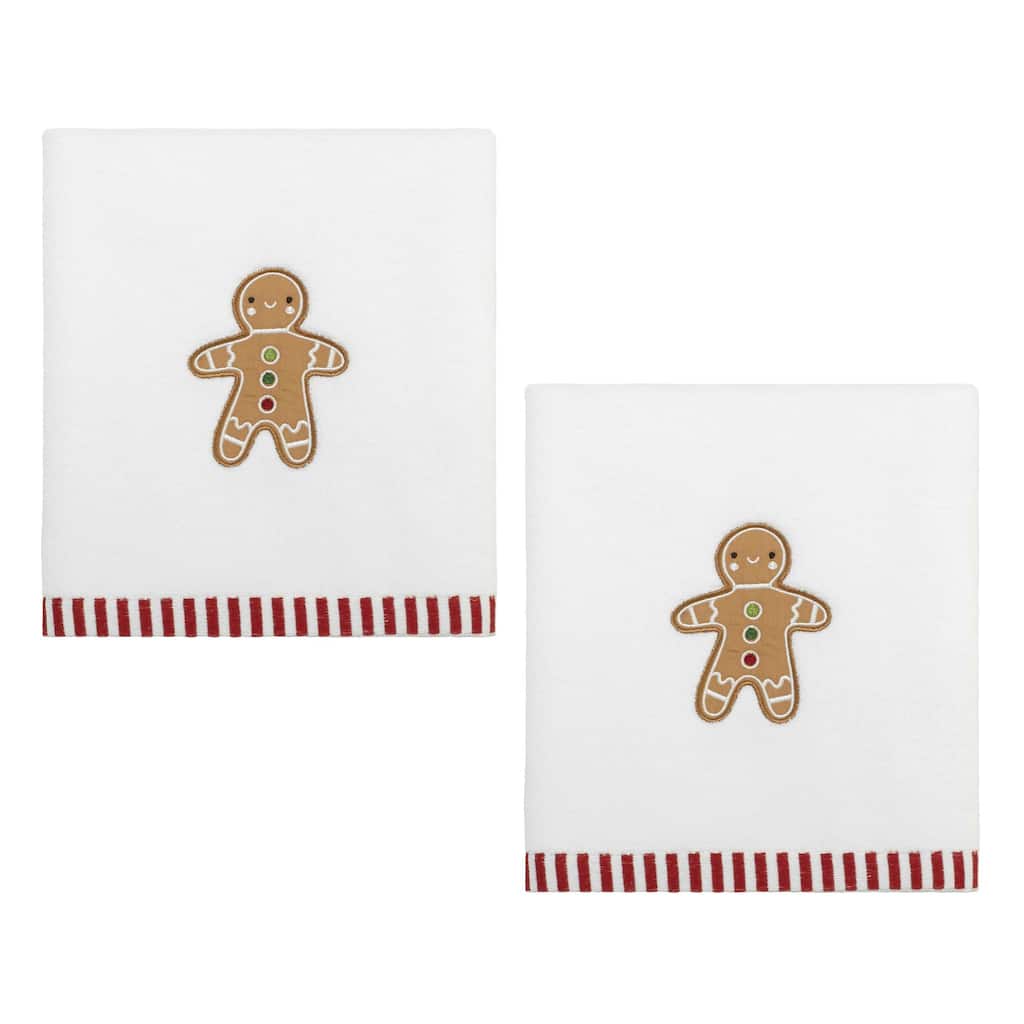 Avanti Gingerbread Man 2-Pack Hand Towel Set