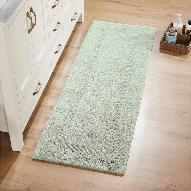 Better Trends Bath Rugs 100% Cotton Reversible Highly Water Absorbent Bathroom Rug for Shower, Sink, Bath Mats - Lux Collection
