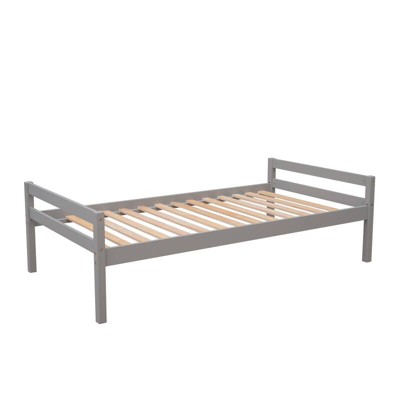 Twin Loft Bed with Stand-Alone Bed, Storage Staircase, and Desk