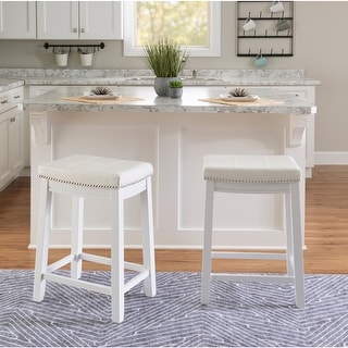 Linon Willamette Backless Upholstered Counter Stool