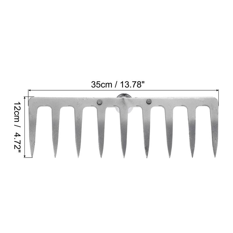 9 Teeth Garden Rake Head Galvanized Manganese Steel without Handle ...