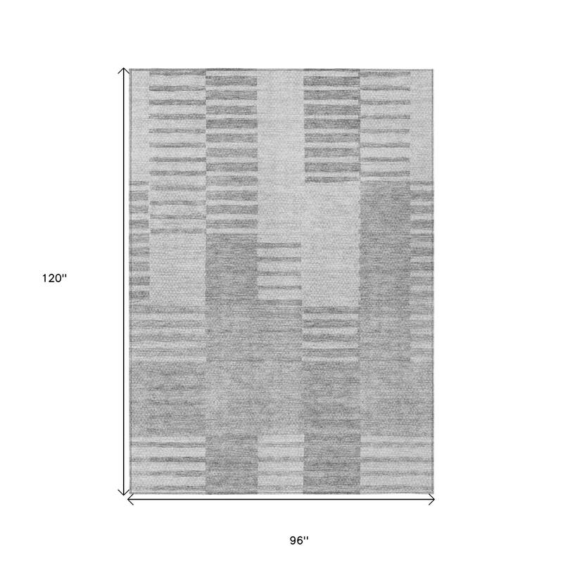 HomeRoots Striped Transitional Rectangle Outdoor Rug