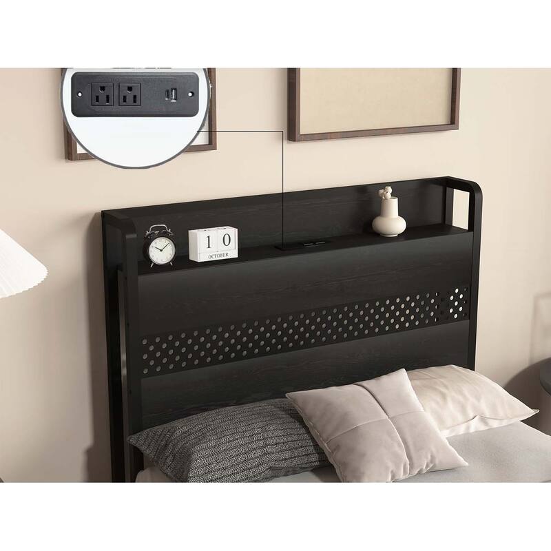 Twin Metal Bed with Multiple Functionalities for Enhanced Bedroom Experience