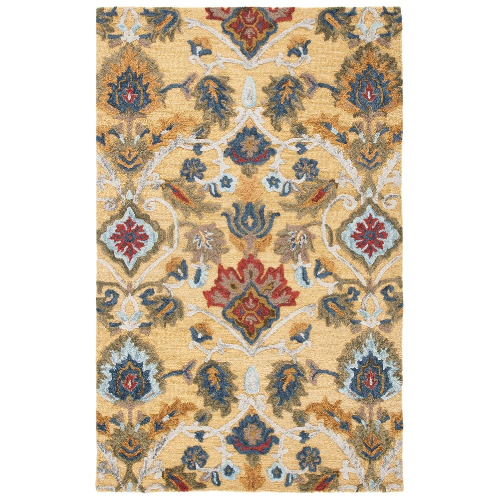 SAFAVIEH, Handmade Marietje Blossom French Country Wool Area Rug