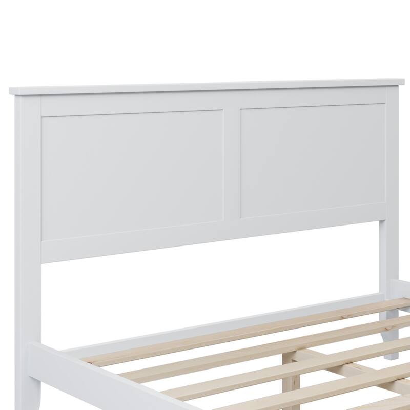 Modern Simple Solid Wood Platform Bed Frame with Sturdy Wooden Slats