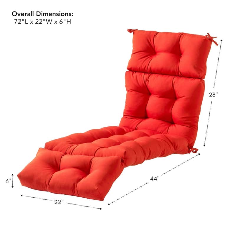 Salsa 72-inch Outdoor Red Chaise Lounger Cushion