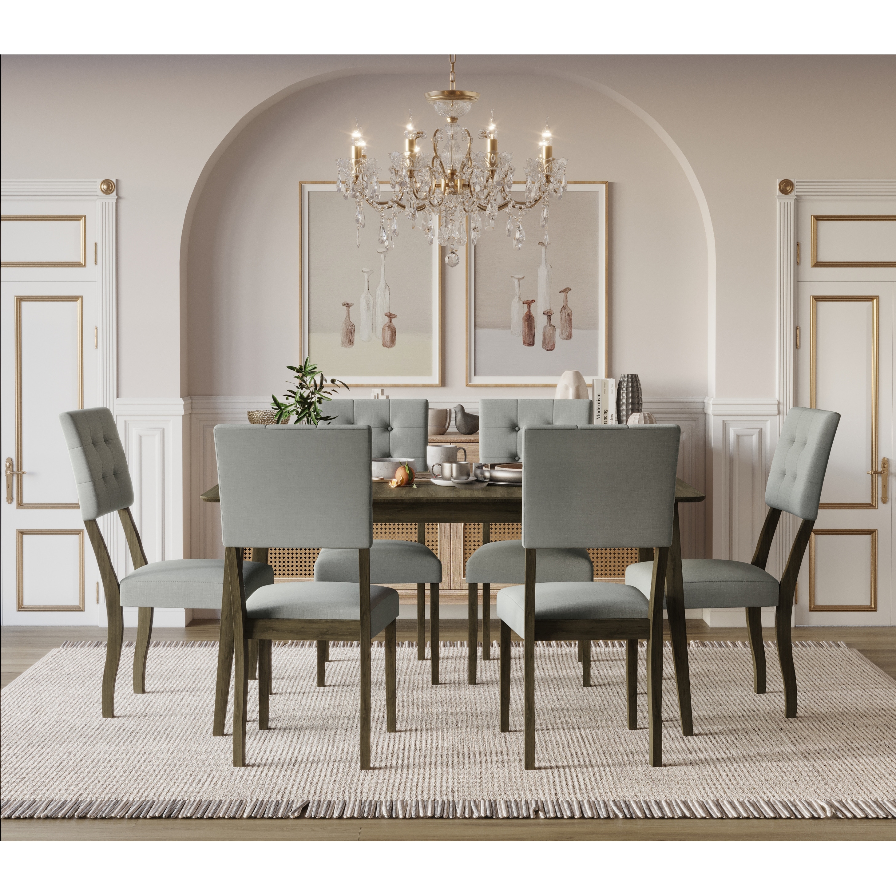 Derry 7-pieces Dining Table and Chair