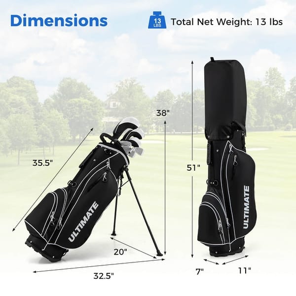 dimension image slide 0 of 2, Men's Complete Golf Clubs Package Set 10 Pieces Includes Alloy Driver - See Details