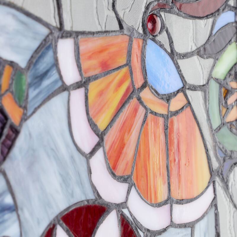 The Mother and Baby Elephant River of Goods Stained Glass Window Panel - 20" x 0.25" x 14"