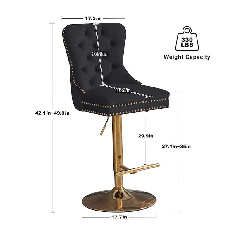 Modern Upholstered Adjusatble Thick Swivel Counter Barstools